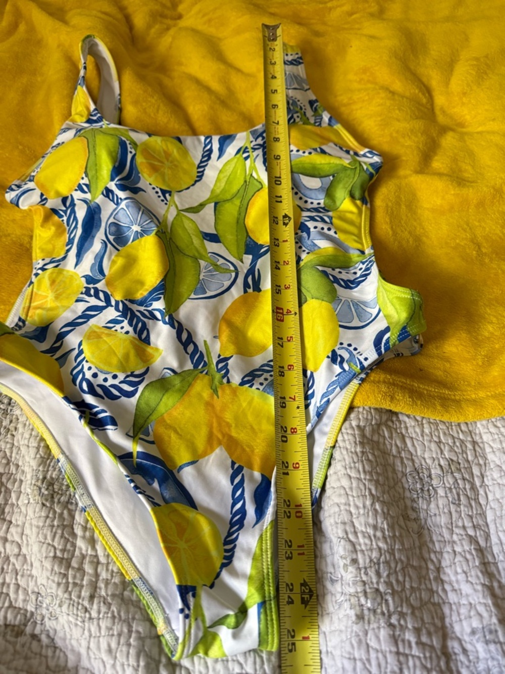 Kenny Flowers Positano Gold Ring Lemon-Print One-Piece Swimsuit - Picture 9 of 12
